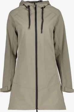 Kjelvik Dames Softshell Parka Kaki - Beige - Maat XL - Winddicht - Ademend Materiaal