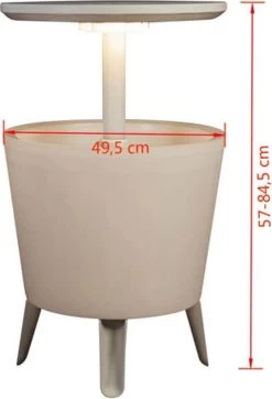 Keter Coolbar Partytafel – Lichtgevend - 49,5x49,5x57cm - Wit -Sport Buiten 818x1200