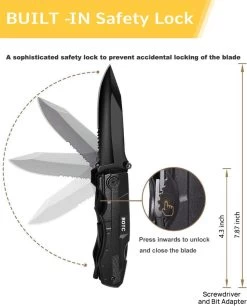 BOTC Multitool Zakmes - 14-in-1 Multitool - Blikopener / Flesopener / Zakmes / Schroevendraaier/ 9 Verwisselbare Schroeven / Draagetui - Voor Outdoor Camping/Wandelen -Sport Buiten 970x1200 2